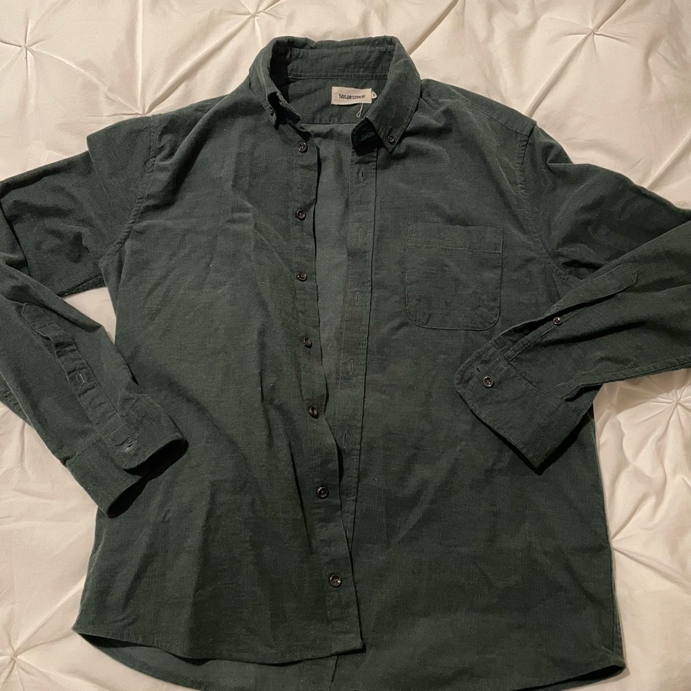 Taylor Stitch green corduroy “The Jack” shirt
